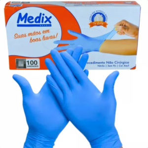 Luva Nitrílica Sem Pó 100 Unidades Medix
