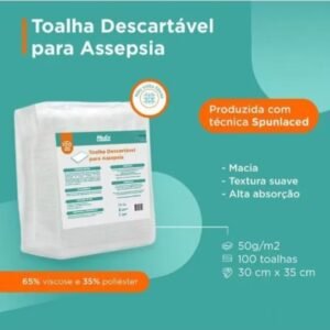 Toalha Descartável Para Assepsia 100 Unidades Medix 2 Toalha Medix2