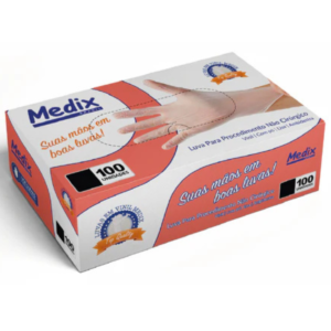 Luva Descartável Vinil Com Pó 100 unidades