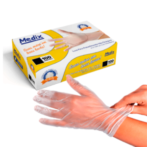 Luva Descartável Vinil Sem Pó